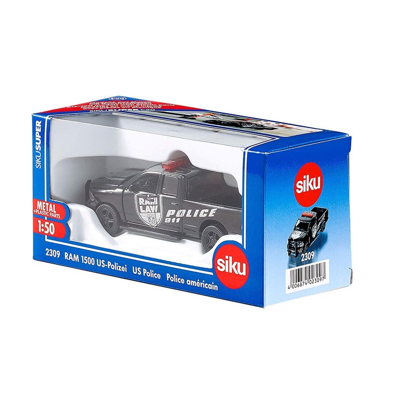 siku 2309 Super Dodge Ram 1500 Police Pick-Up, Black - Image 2